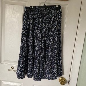 Floral Black and White Skirt